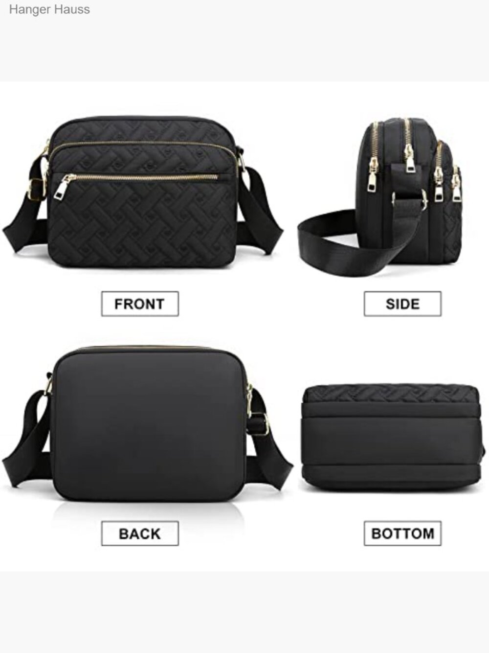 Medium Nylon Crossbody Bag - Travel Quilted Purse - Picture 6 of 7